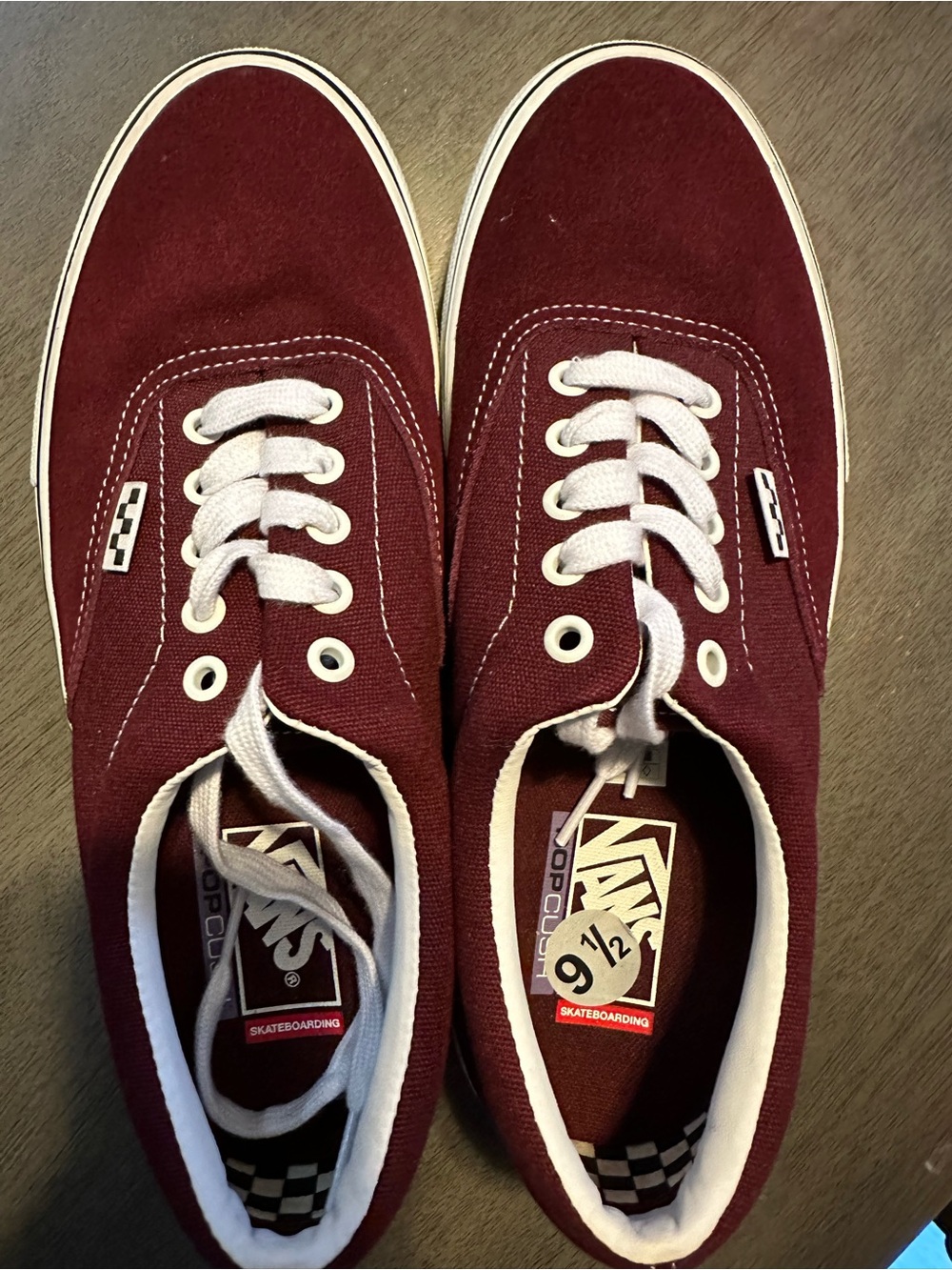 Vans Low-Top Canvas Sneakers in Deep Burgundy with White Accents